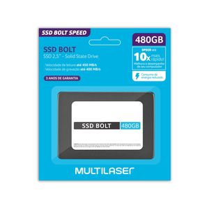 SSD Multilaser, 2.5 POL., SATA, 480GB, Bolt, Gravação até 400 MB/S - SS420