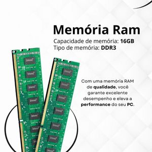 Computador Completo Desktop Intel Core I5 16gb Monitor 19.5 Hdmi Ssd 480gb Windows