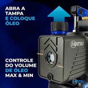 Bomba De Vacuo 3cfm A Bateria C- Vacuometro Integrado Hiatsu