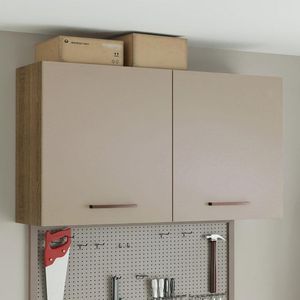 Armário Aéreo Multiuso 120cm 2 Portas Rustic/Crema Agata