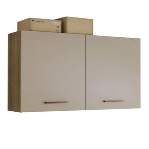 Armário Aéreo Multiuso 120cm 2 Portas Rustic/Crema Agata