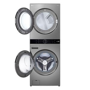 Lava e Seca Smart LG WashTower™ 17kg Aço Escovado com Inteligência Artificial AIDD™ WK17VS6A