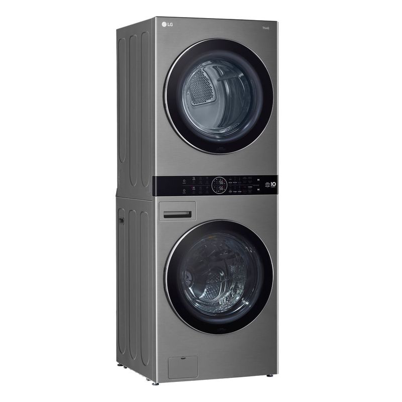 Lava-e-Seca-LG-WashTower-17kg-Aco-Escovado-com-Inteligencia-Artificial-AIDD™-WK17VS6A---220V