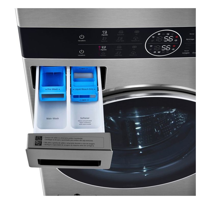 Lava-e-Seca-Eletrica-Smart-LG-WashTower™-17kg-Aco-Escovado