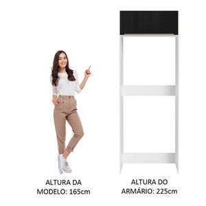 Porta Geladeira Madesa Lux 1 Porta Basculante Branco Preto