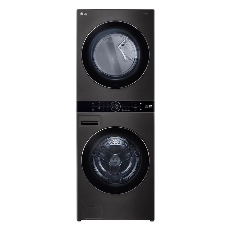 Lava e Seca Elétrica Smart LG WashTower™ 17kg Aço Escovado Preto com Inteligência Artificial AIDD™ WK17BS6A