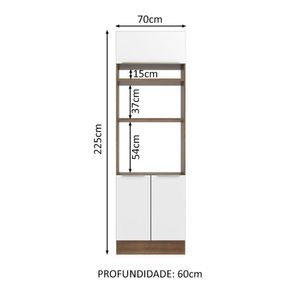 Torre Quente 70 Cm 3 Portas Rustic/Branco Veludo
