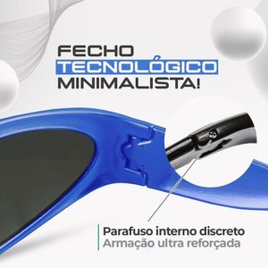 Óculos Sol Masculino Trap Ref Hype Bale Y2k Rap Oval + Case Qualidade Premium Lentes Espelhadas Azul