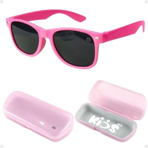 Óculos Sol Infantil Rosa Premium Proteção Uv Retro + Case Menina Resistente Acetato Casual Presente