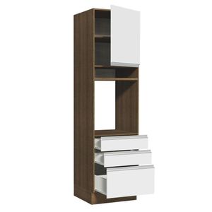 Torre Quente Glamy 1 Porta 3 Gavetas Rustic Branco Madesa