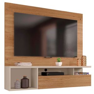 Painel para Tv até 55 Polegadas Nicho com Porta Basculante Brasil Caemmun - Buriti/off white