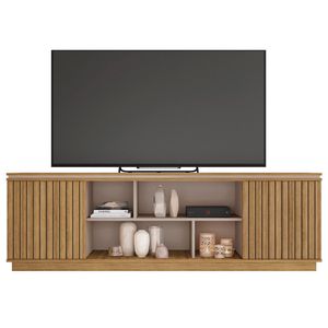 Rack Bancada para Tv até 75 Polegadas 2 Portas Simetria Caemmun - Lamina Mel/Cacao