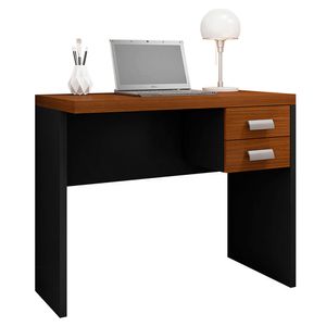 Mesa De Computador com Gaveteiro Escritório Studio 0.9 Caemmun - Nogueira caiena/preto tx