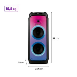 Caixa de Som PartyBox AIWA PB-06 Bluetooth 20H RGB USB TWS Preto