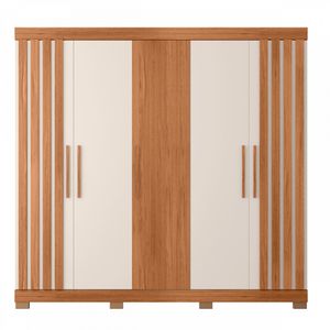 Guarda Roupa Casal Sophia 5 Portas 2 Gavetas Caemmun - Freijo/off white