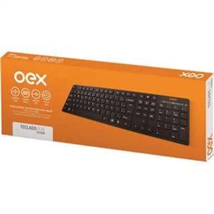 Teclado Multímidia Com Fio Oex Flat Tc300 - 104 Teclas - Preto Preto