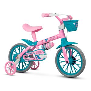 Bicicleta Infantil Aro 12 Com Rodinhas De Treinamento Nathor Bike Criança Menina Charm Com Garrafinha