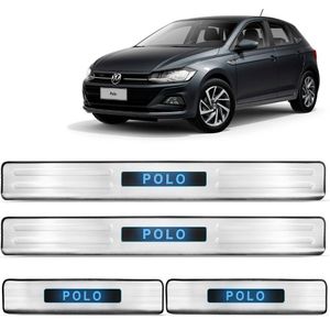 Soleira De Porta Polo 2018 A 2022 Aço Inox Com Led Azul