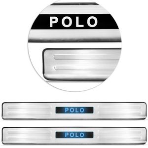 Soleira De Porta Polo 2018 A 2022 Aço Inox Com Led Azul