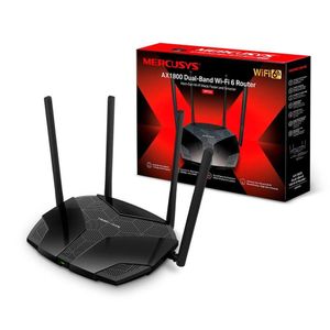 Roteador Mercusys Mr70x, Gigabit, Wi-fi 6, Dual Band (2.4-5ghz), Ax1800, 6 Antenas, Mu-mimo