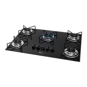 Cooktop a Gás Fischer 5 Bocas Fit Line Trempe Esmaltada Aramado