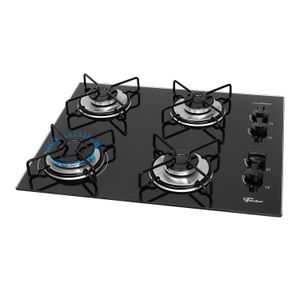 Cooktop a Gás Fischer 4 Bocas Fit Line Trempe Esmaltada Aramado