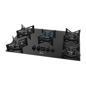 Cooktop a Gás Fischer 5 Bocas Fit Line Trempe Iron