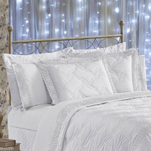Cobre Leito Casal Queen 7 Peças Branco