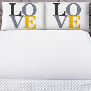Jogo Cama Lençol Shine Queen Microfibra 180 Fios 3 Peças - Love Branco