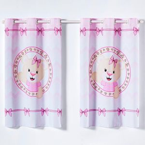 Cortina Kids Infantil 2,00M X 1,30M Ursinha Rosa