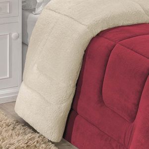 Coberdrom Robust Queen Manta Sherpa 1 Peça Vermelho