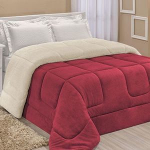 Coberdrom Robust Queen Manta Sherpa 1 Peça Vermelho