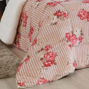 Coberdrom Robust King Manta Soft Sherpa Lã De Carneiro Pesado Grosso 1 Peça - Vermelho Listrado