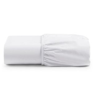 Lençol Unique Avulso De Baixo Casal Padrão Com Elástico Micro Percal 400 Fios - Branco