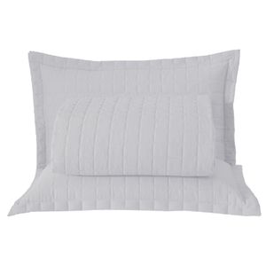 Kit Cobre Leito Colcha Bellini King Dupla Face Percal 300 Fios Textura Matelassê 3 Peças - Branco