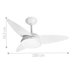Ventilador Led Lian Branco 220V 3 Pás E Controle