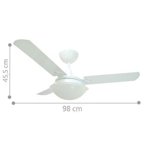 Ventilador Unions Branco 127V 3 Pás Brancas