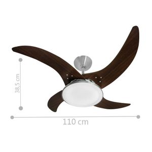 Ventilador Led Independence Tabaco 4 Pás 220V E Controle