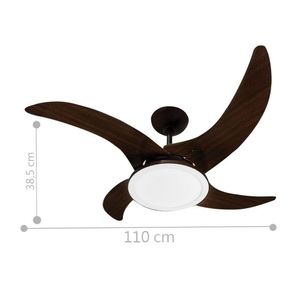 Ventilador Led Independence Marrom Café 4 Pás 220V