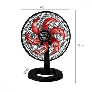 Ventilador De Mesa 127v Premium 50cm Preto/Vermelho Tron