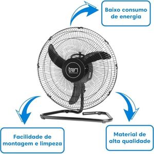 Ventilador De Mesa Aço 50cm 140W C1 Preto Tron Bivolt