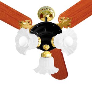 Ventilador De Teto Venti-Delta New Zeta Com 3 Pás Mogno / Preto