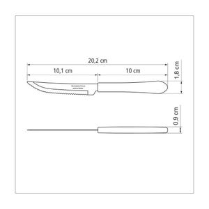 Kit 24 Faca Churrasco Tramontina Leme Inox Cinza 4"