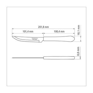 Kit 3 Faca Churrasco Tramontina Leme Inox Cinza 4"