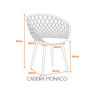 Cadeira Monaco Com Assento em Polipropileno e Base em Aço Fratini - Azul Marinho