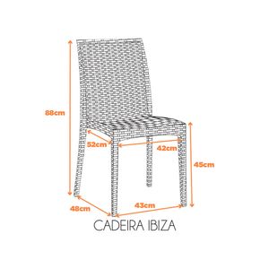Cadeira Ibiza Estrutura em Polipropileno Fratini - Marrom