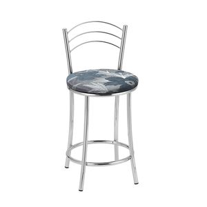 Kit 2 Banquetas Cromadas BC26C de Metal e Assento Espuma D15 Treparoni - Azul