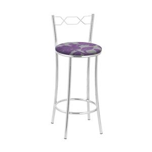 Kit 2 Banquetas Cromadas BC51B de Metal e Assento Espuma D15 Treparoni - Roxo