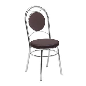 Kit 2 Cadeiras Cromadas CC10 de Metal e Assento Espuma D15 Treparoni - Marrom
