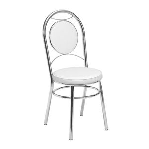 Kit 2 Cadeiras Cromadas CC10 de Metal e Assento Espuma D15 Treparoni - Branco